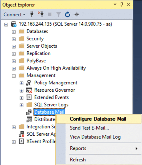 Database Mail configuration