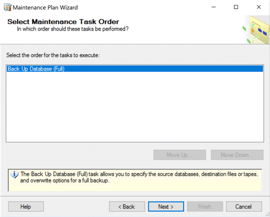 Maintenance task order window