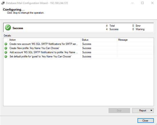 Configuring the completion