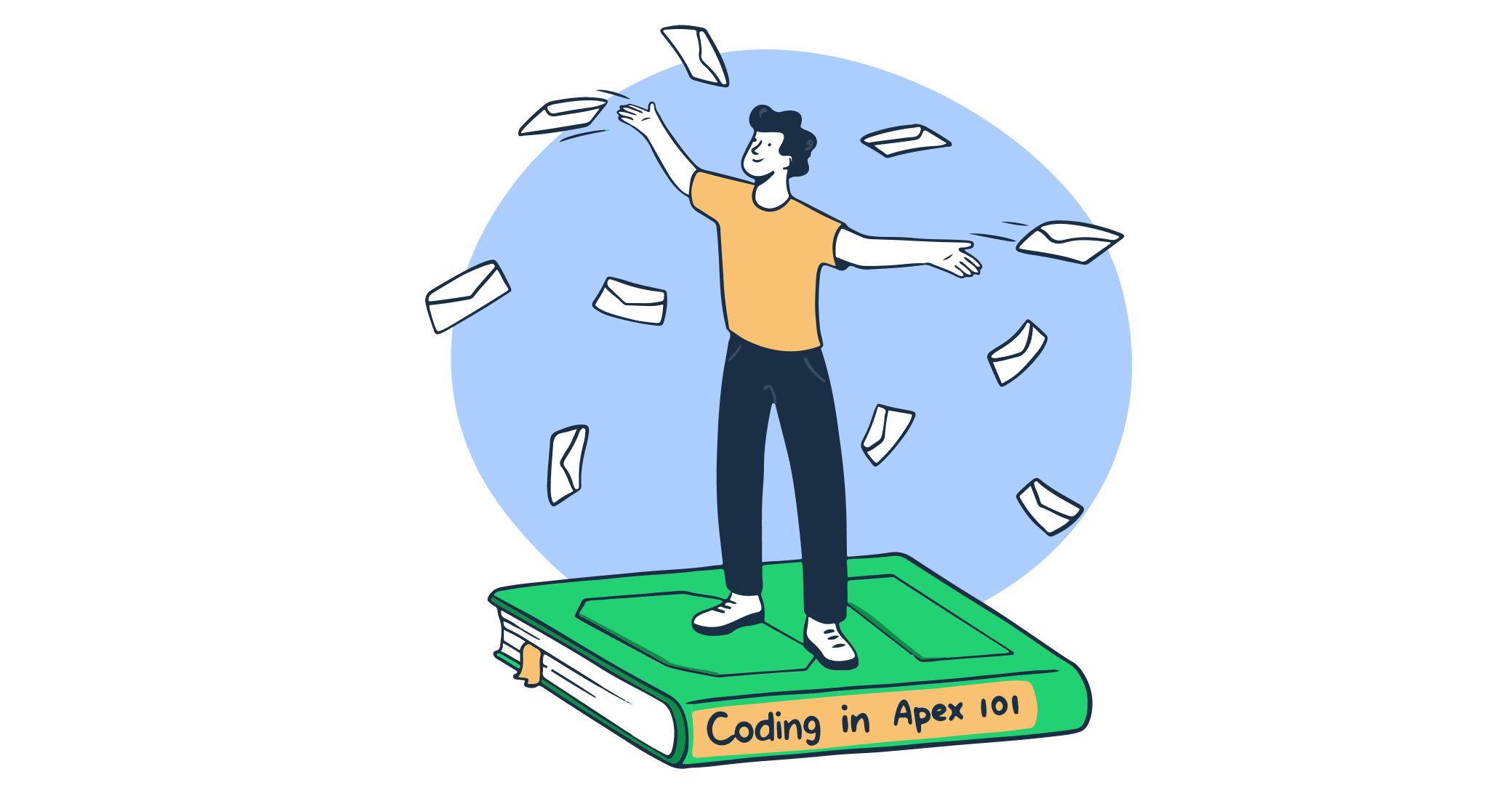 This is a featured image for an article explaining how to send emails in Apex