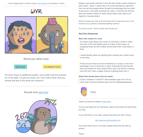 WYR survey email