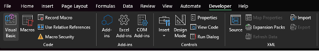 Opening a Visual Basic editor in Excel