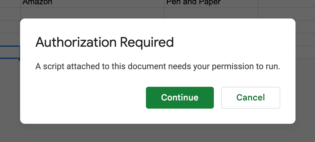 This is an image of a popup window asking for authorization to start the mail merge