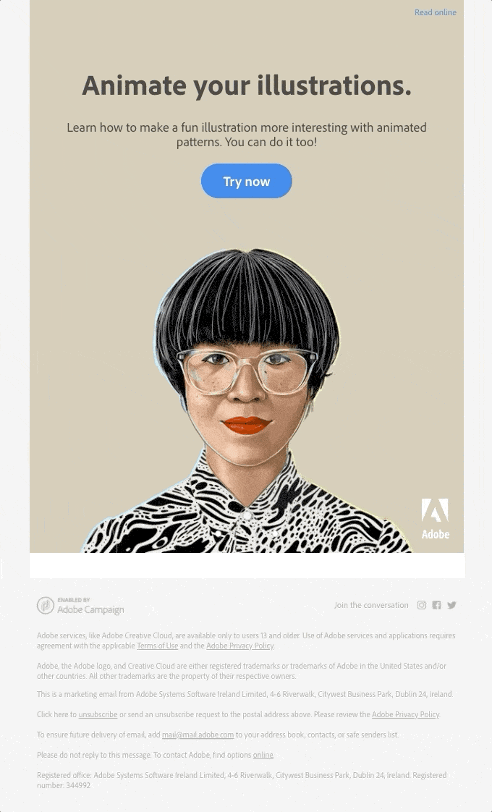 Adobe email cinemagraph