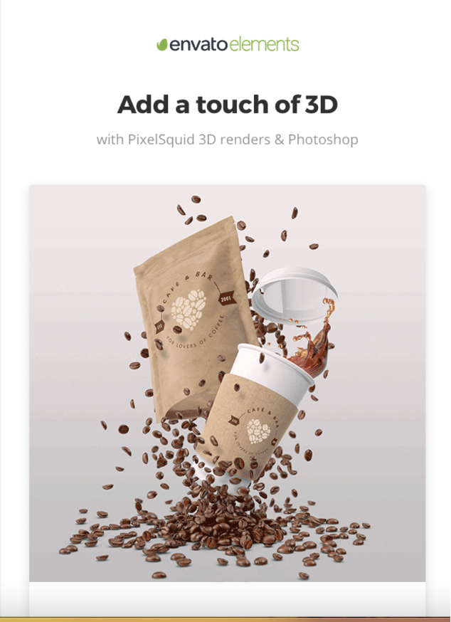 Envato email containing isometric and 3D elements