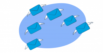 This image is a symbolic graphic representation of the mass emails in Salesforce for an article that covers detailed tutorials on the topic