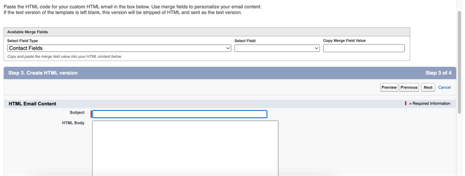Salesforce creating a custom template