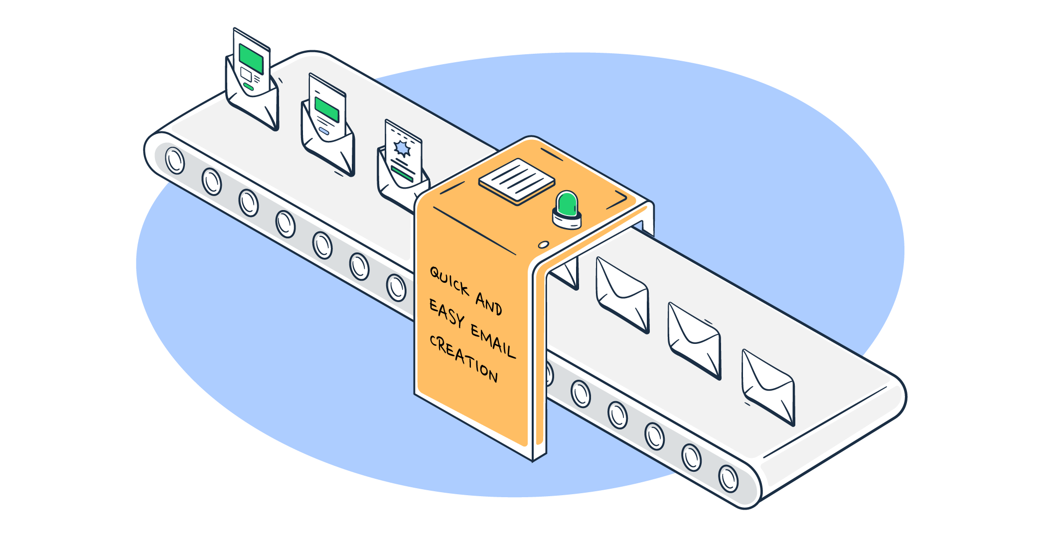 This image is a symbolic graphic representation of Salesforce email templates for the article that covers the topic in detail