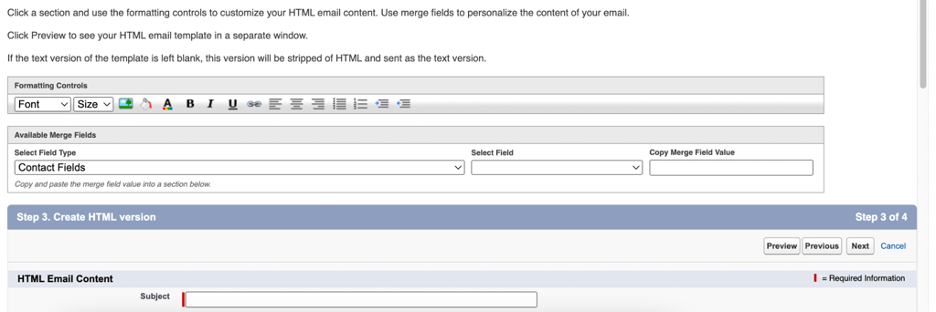 Salesforce email template merge fields