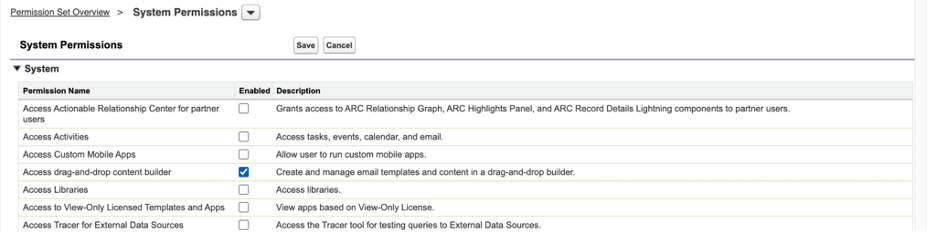 Salesforce system permissions editing