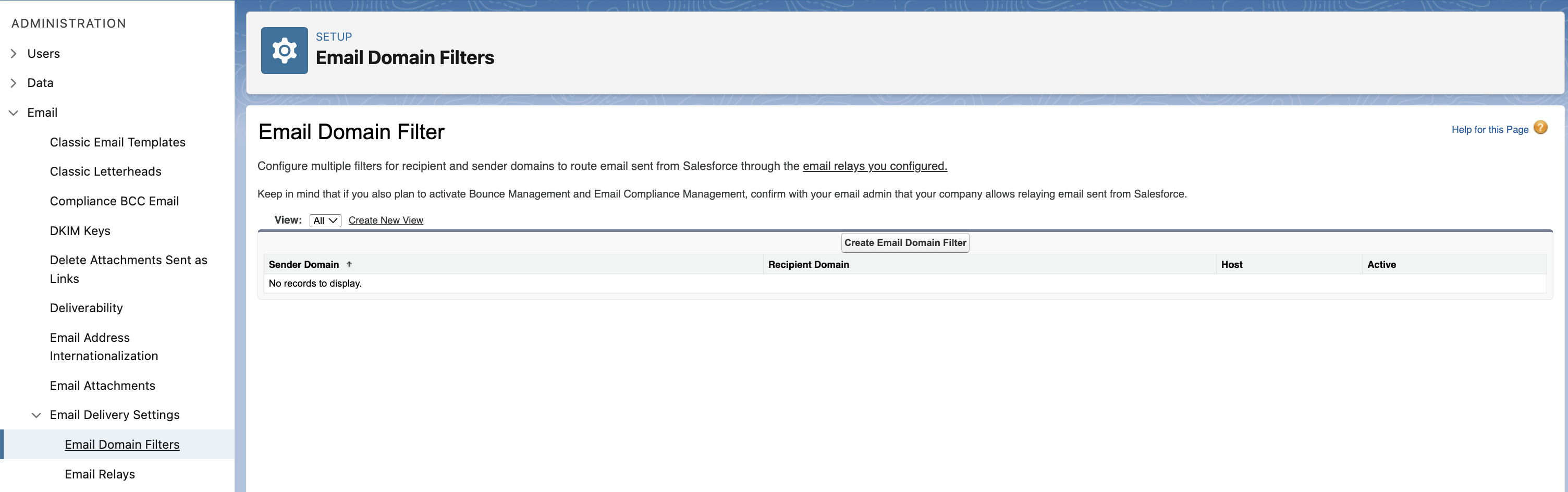 Email Domain Filter in Lightning Experience