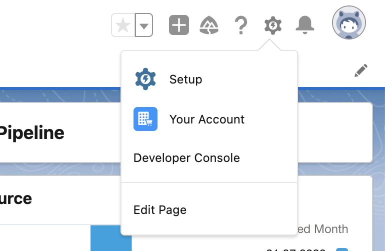 Navigating to setup in Salesforce Lightning Experience