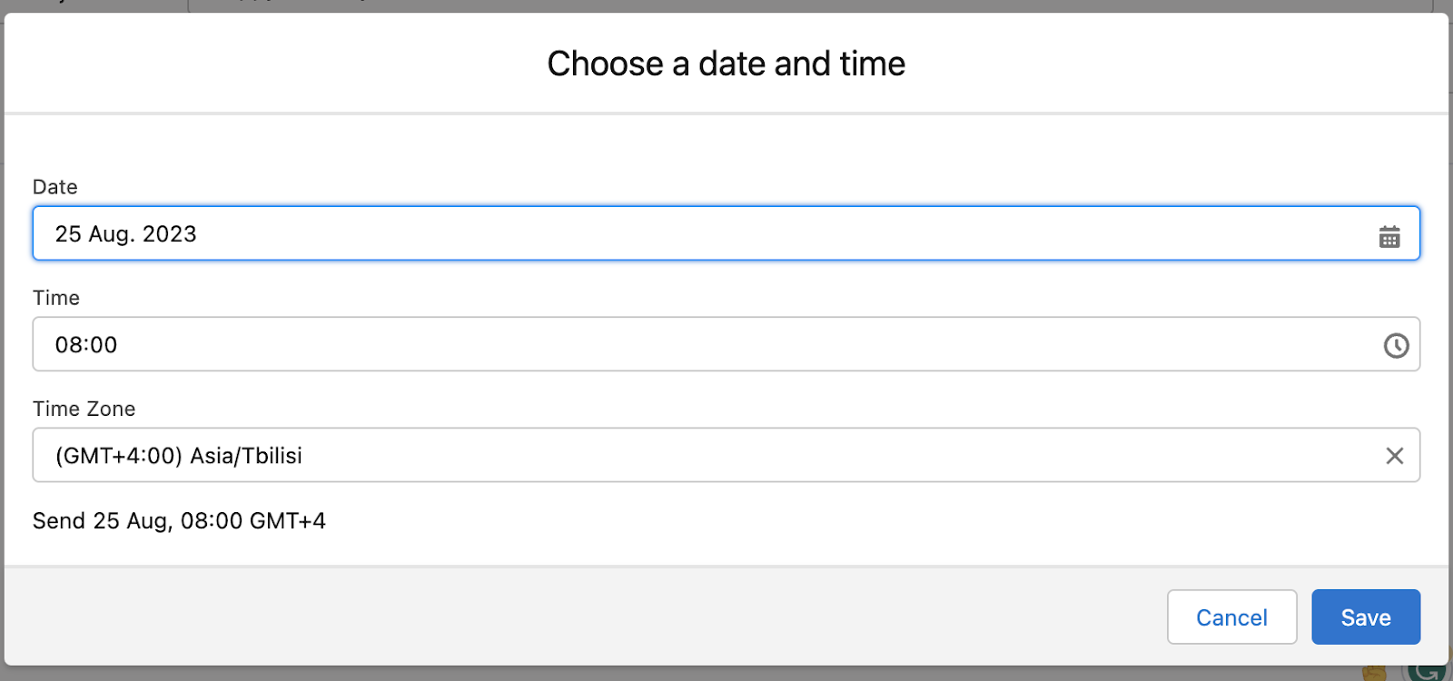 Scheduling a list email