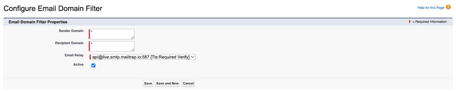 Activating domain filter