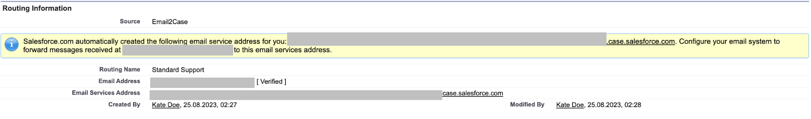 Creating email service address