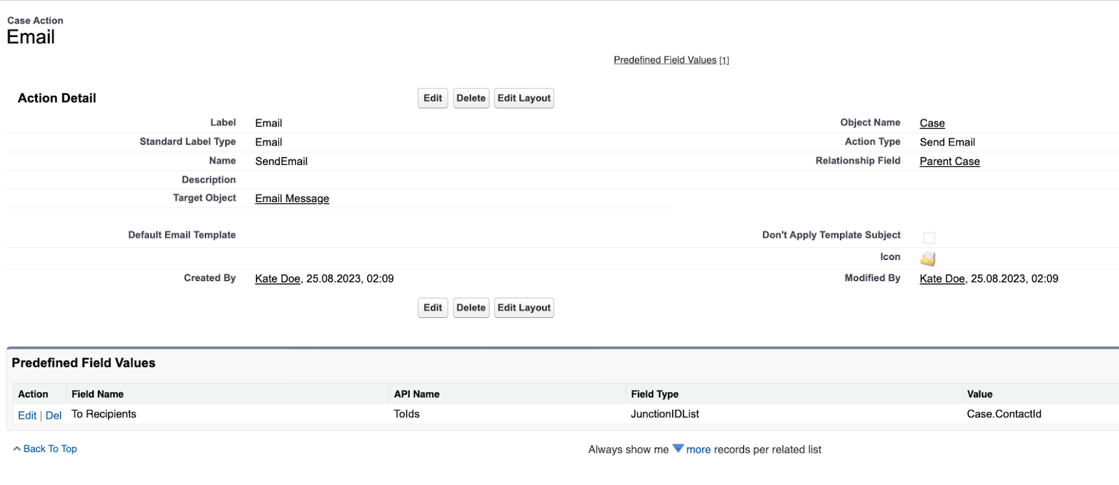 Creating new predefined field values