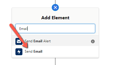 Adding send email element