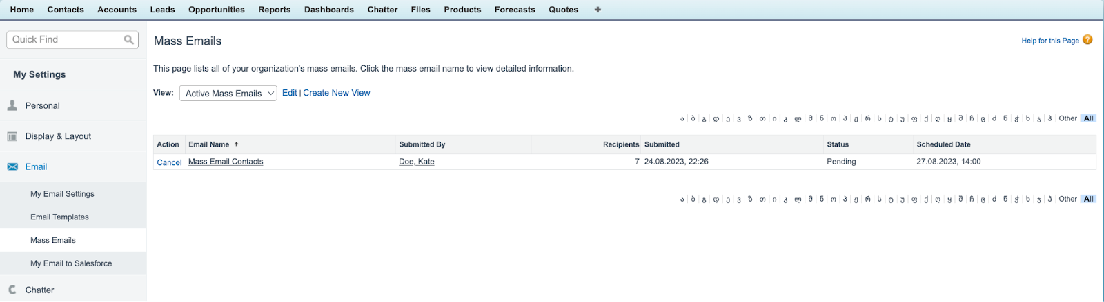 Cancelling mass emails