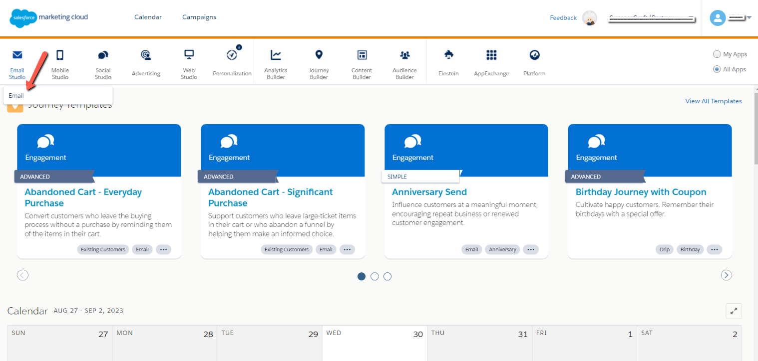 Creating email in Email Studio