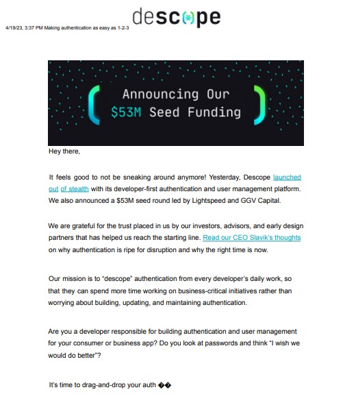 Descope email Descope email