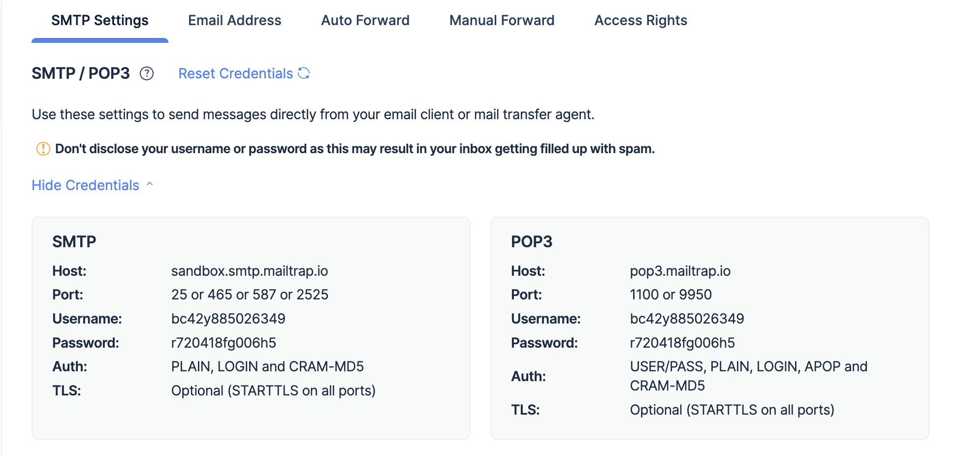 Mailtrap Email Testing SMTP integration