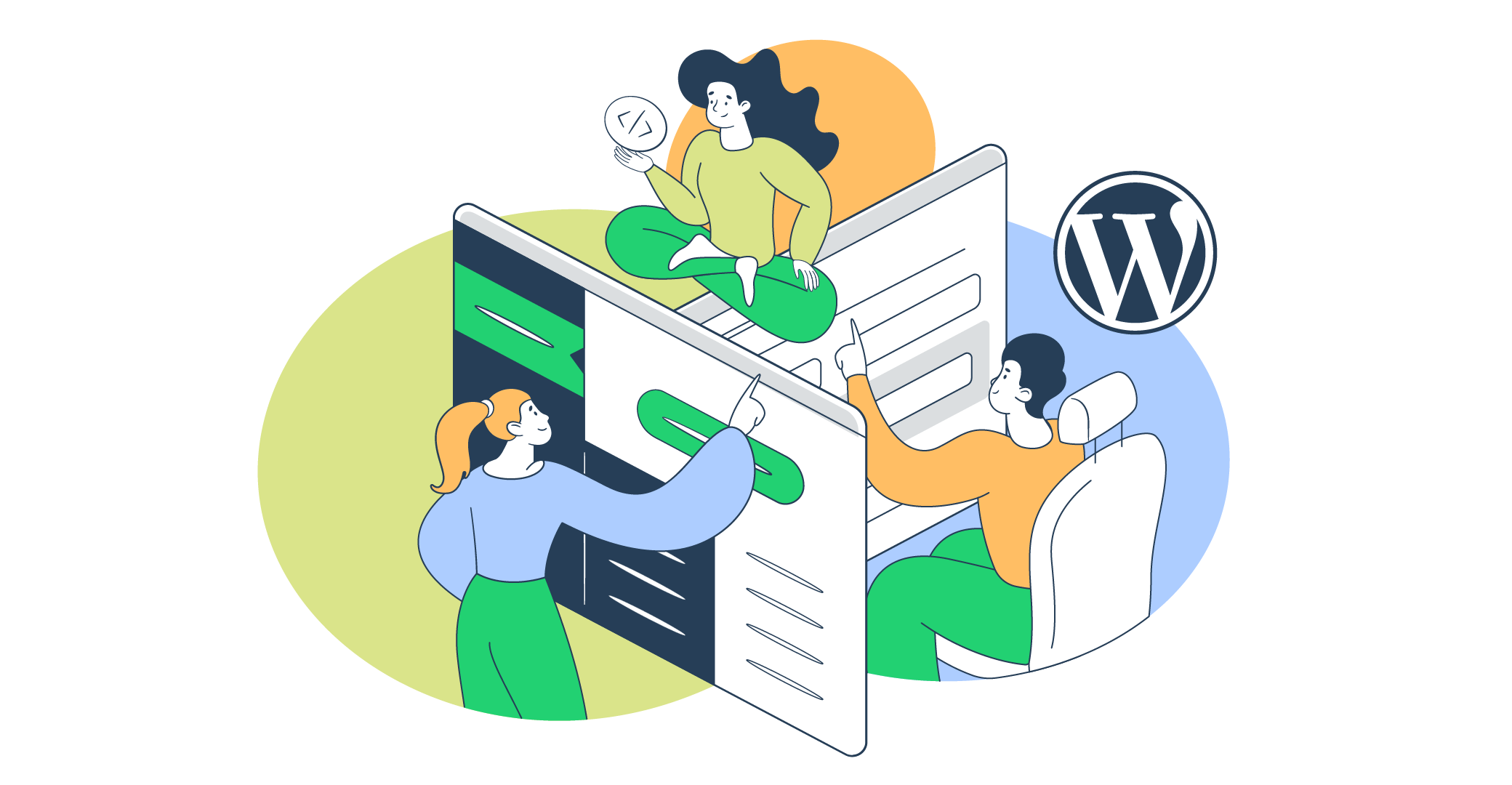 This is a symbolic graphic representation of WordPress contact forms for an article that covers the topic in detail.