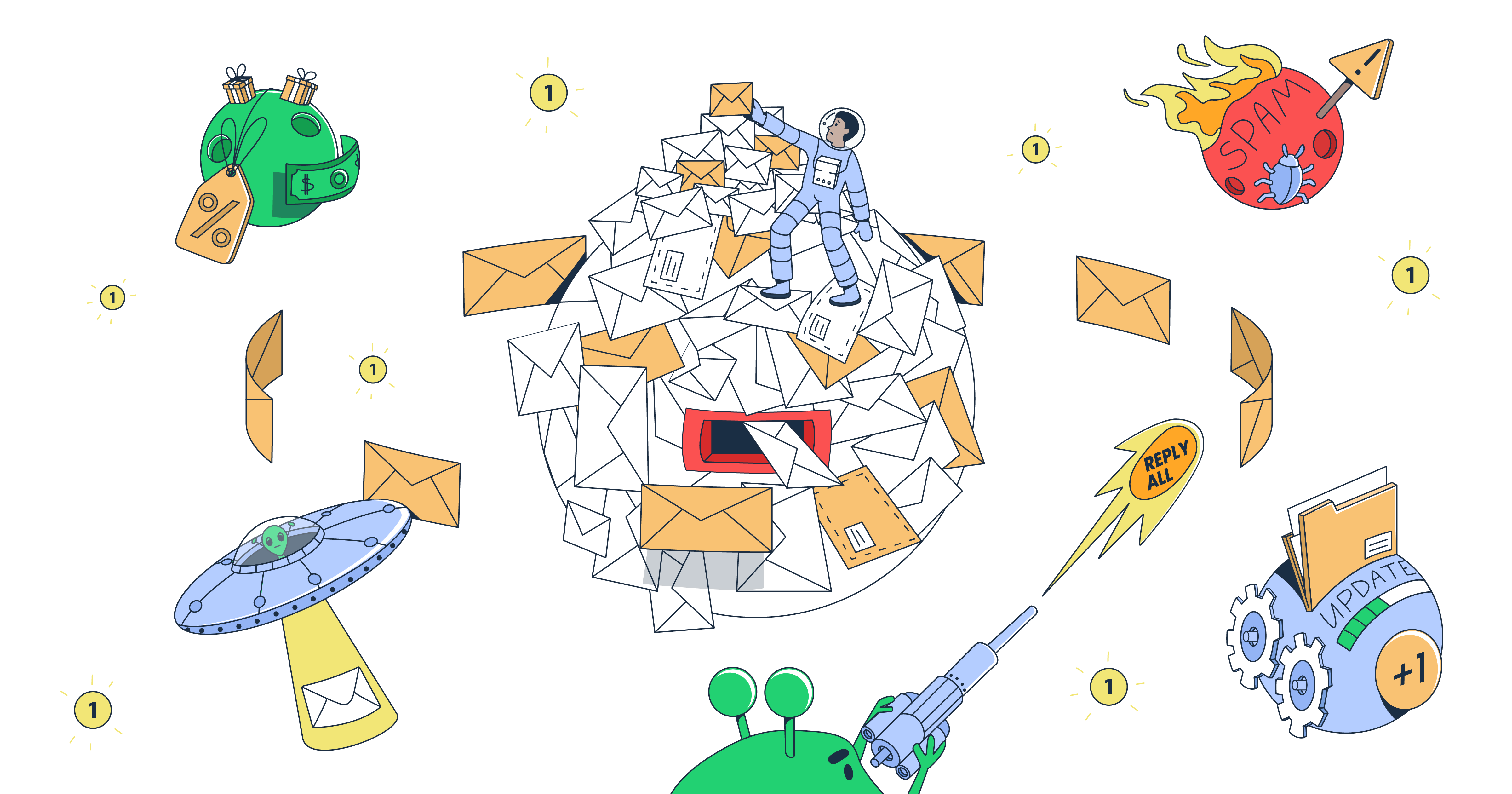 This image is a symbolic graphic representation of inspiring email startups for an article that covers the topic in detail.