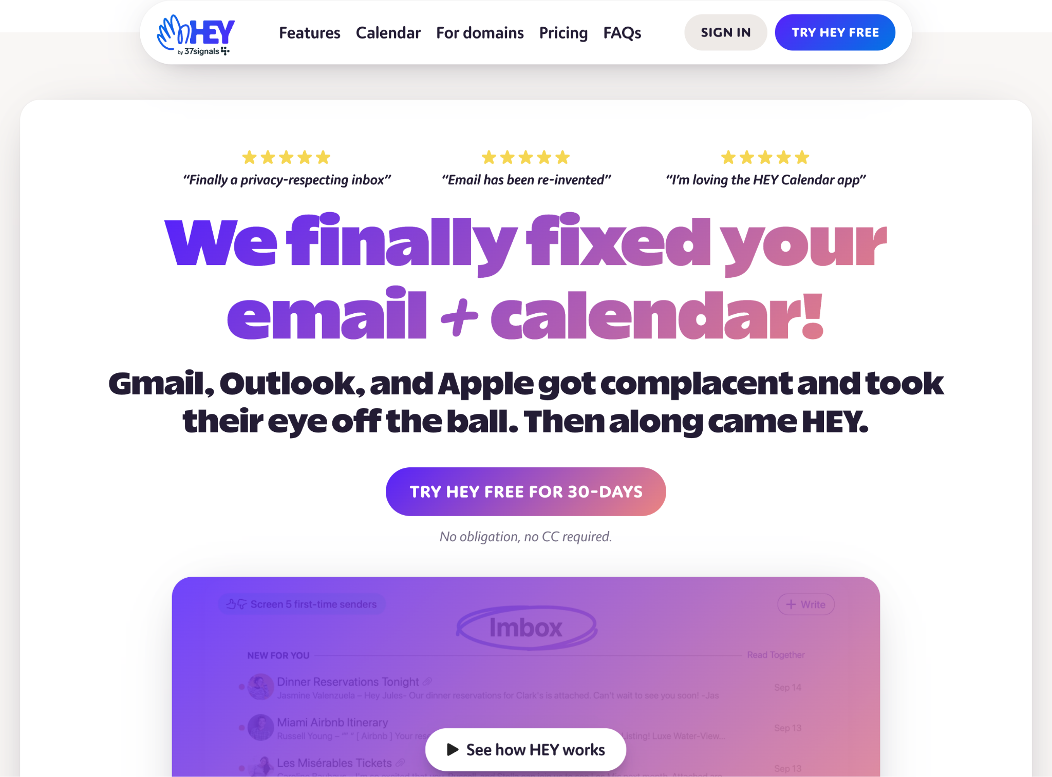 Hey homepage
