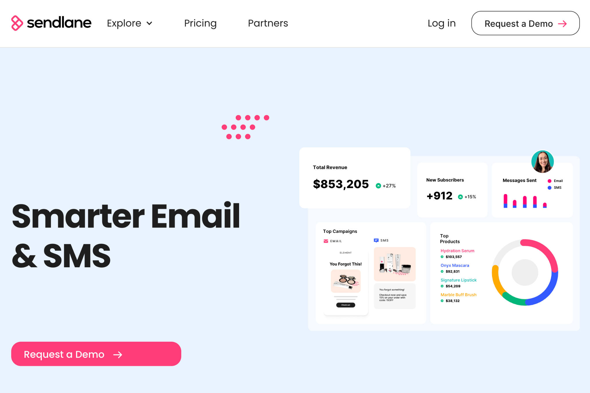 Sendlane homepage