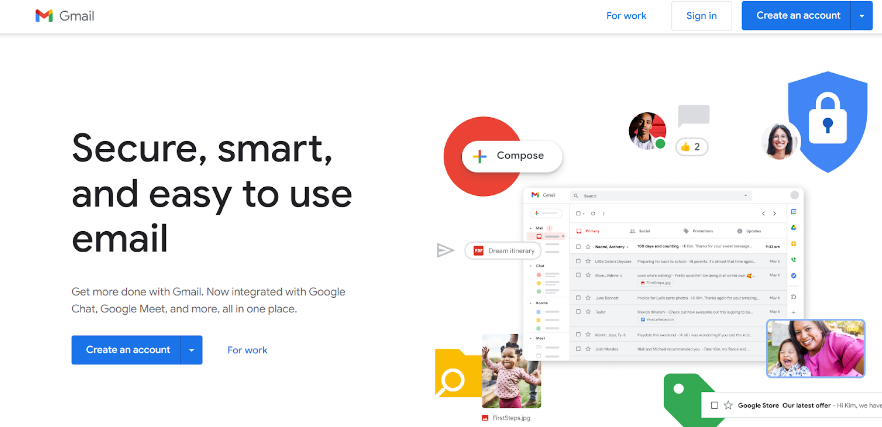 Gmail homepage