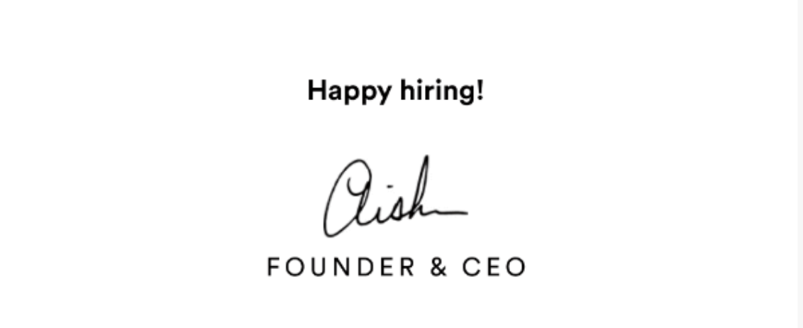 Email signature design example