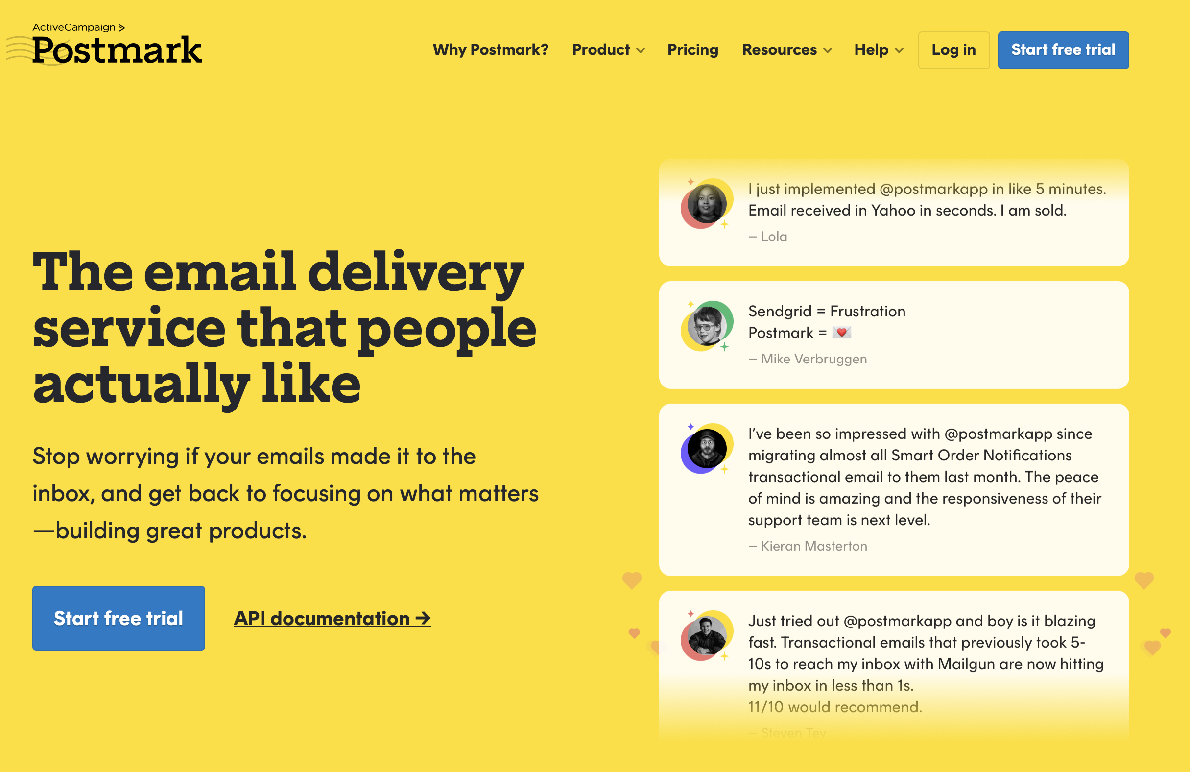 Postmark homepage
