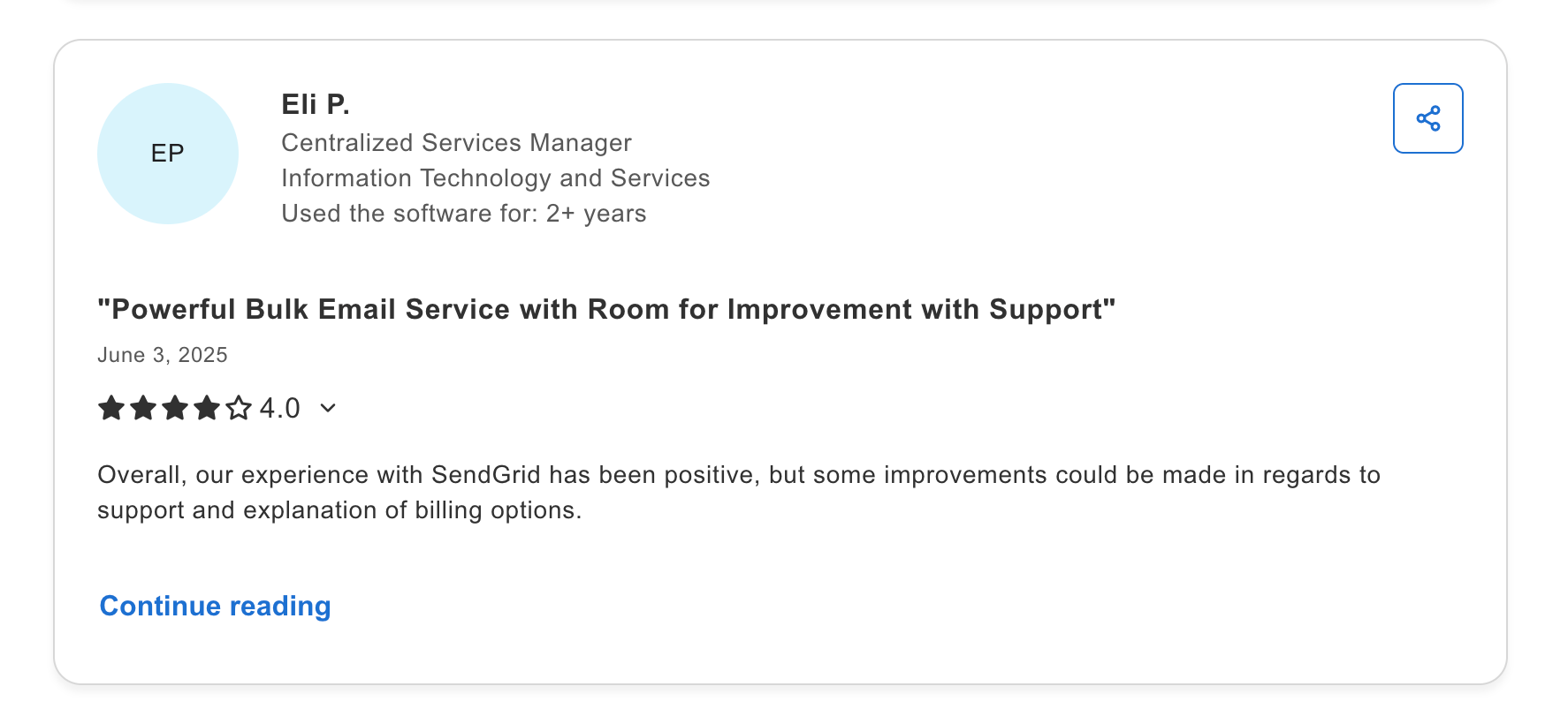 Capterra user review