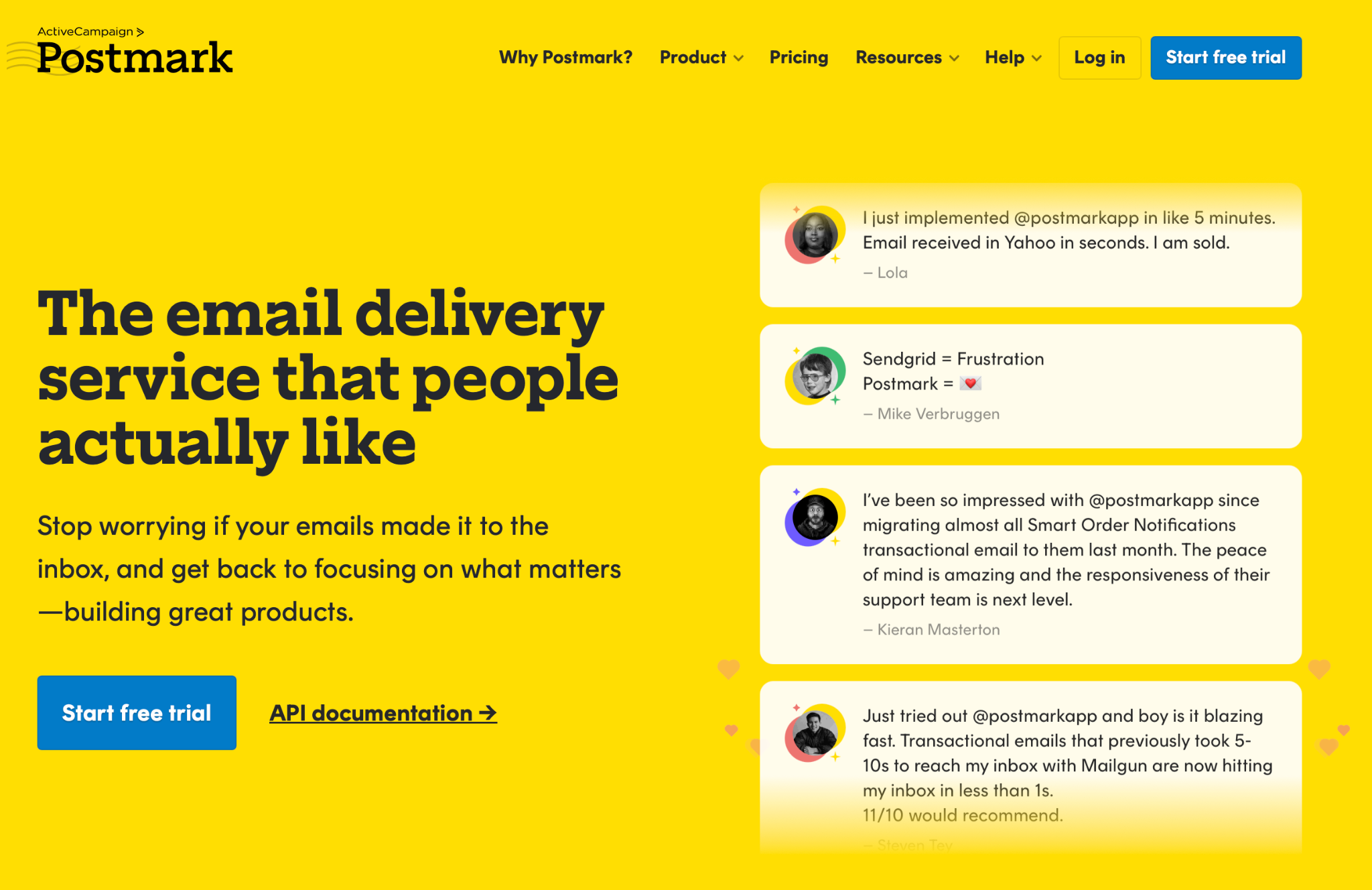 Postmark homepage