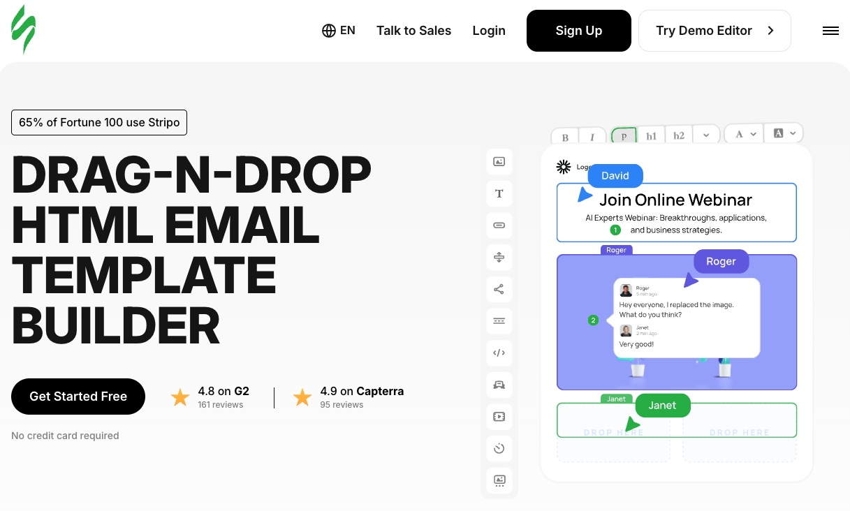 Stripo's extensive template library gives teams a fast path to production-ready emails — responsive, well-coded, and ready to customize.
