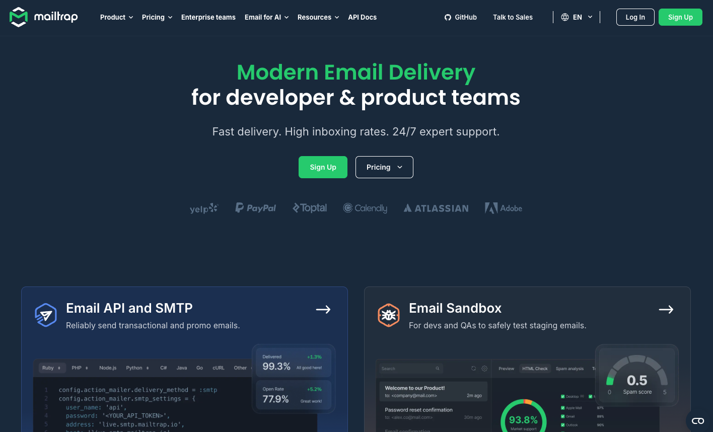 Mailtrap is a high deliverability email tool for product and developer teams.