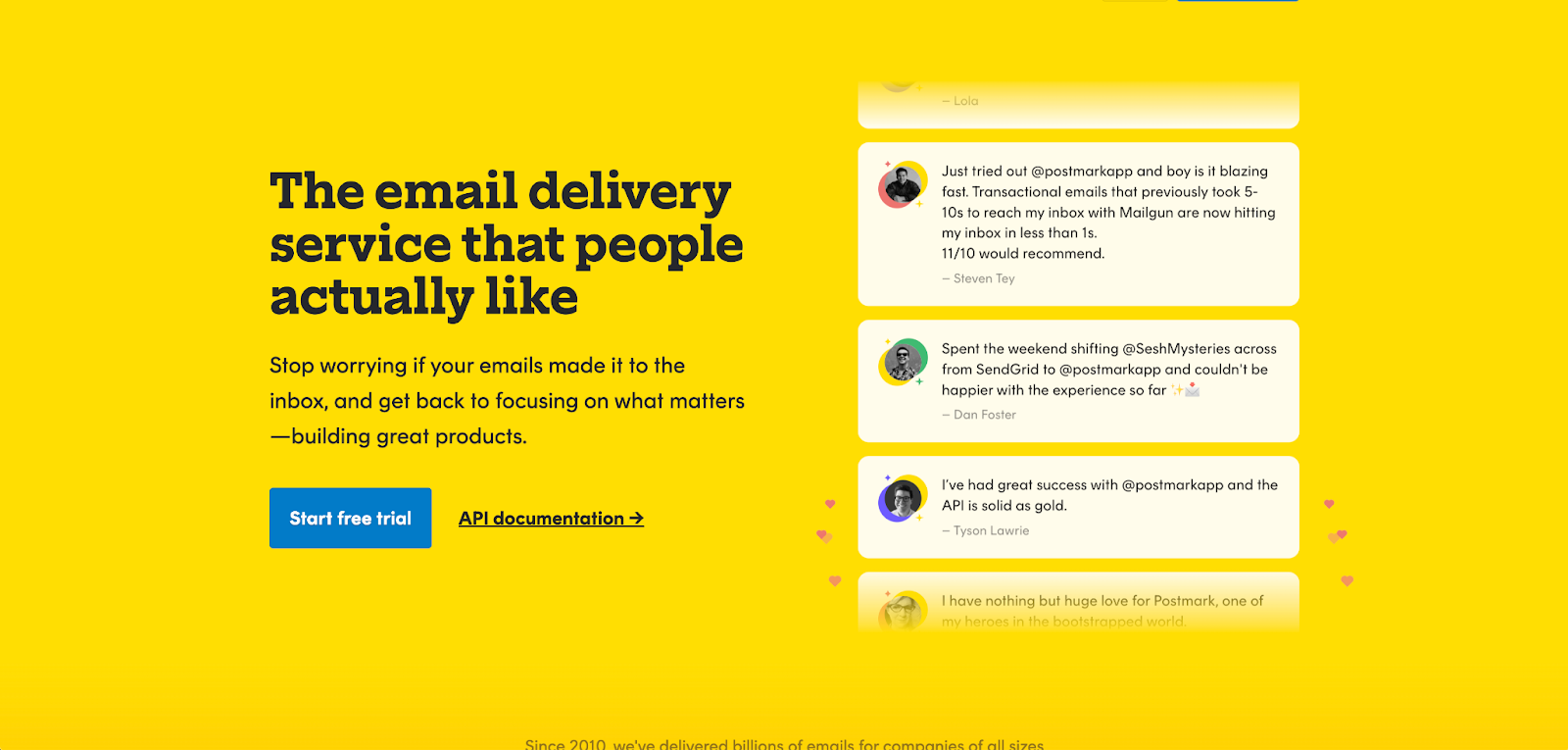 Postmark homepage