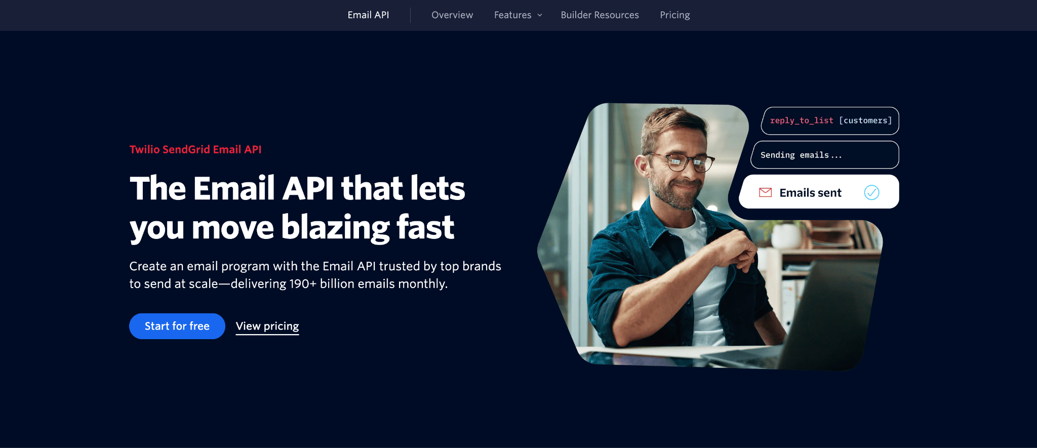 SendGrid homepage