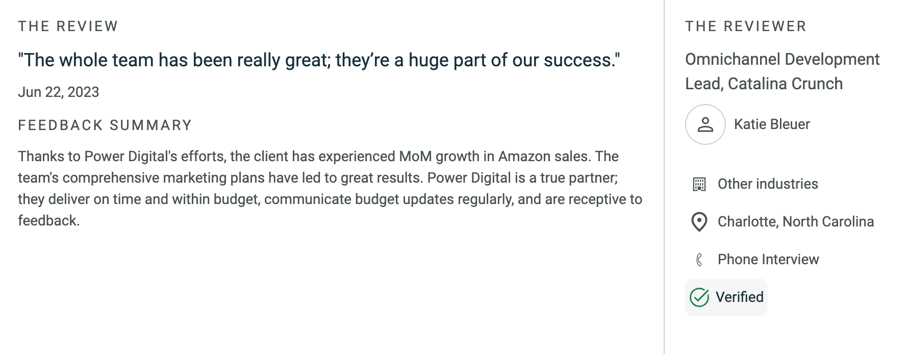 Power Digital user review on Clutch