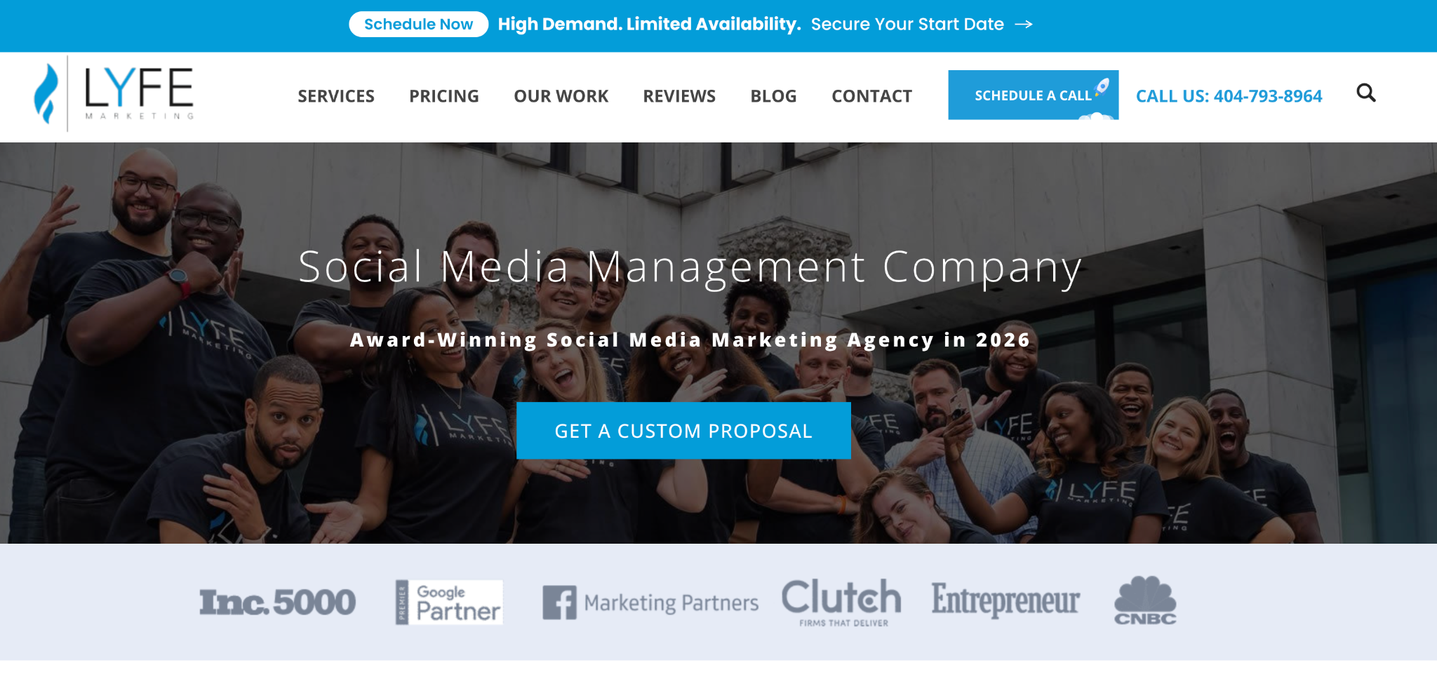 Lyfe Marketing homepage