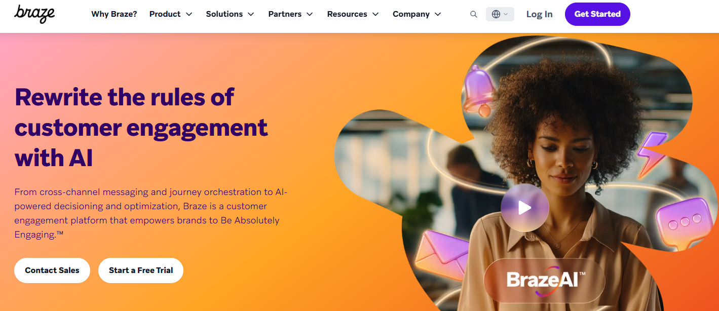 Braze's homepage