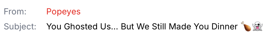 Popeyes win-back email