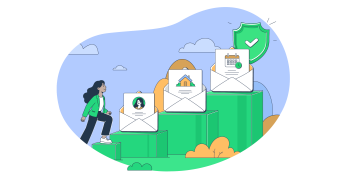 This is a symbolic graphic representation of email marketing for insurance agents for an article that covers the topic in detail