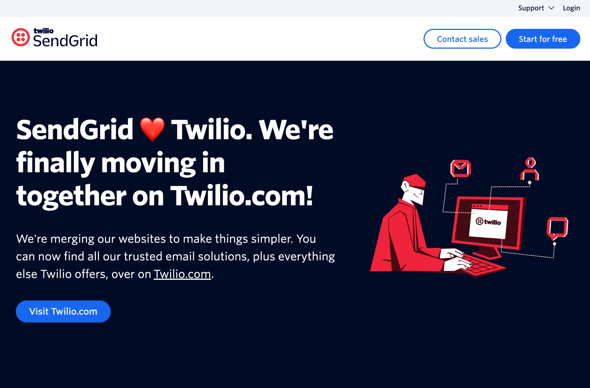 SendGrid homepage
