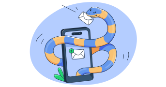 This is a symbolic graphic representation of how to receive email in Python for an article that covers the topic in detail.