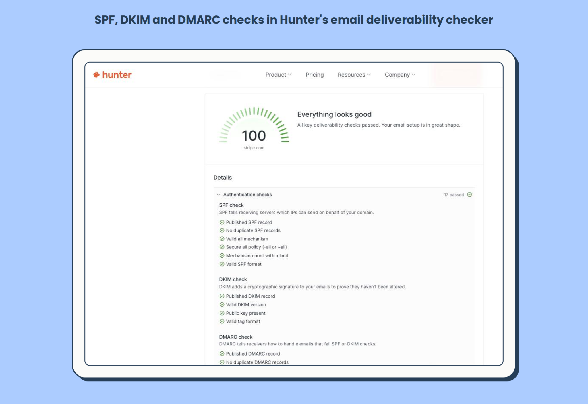 Email Deliverability Monitoring - checker authentication