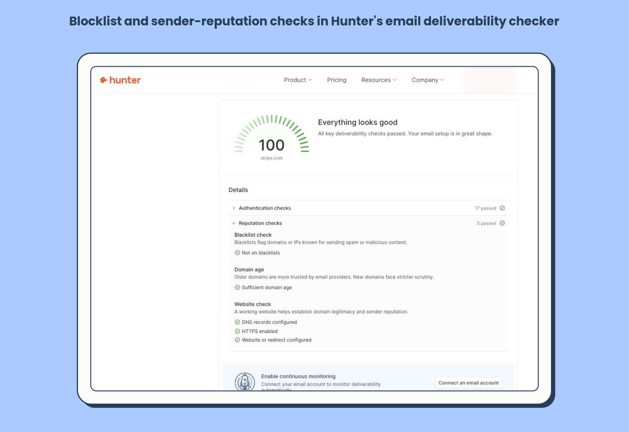 Email Deliverability monitoring - reputation checker