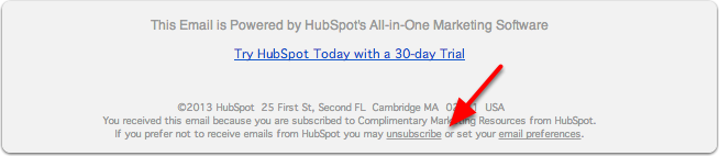 HubSpot unsubscribe