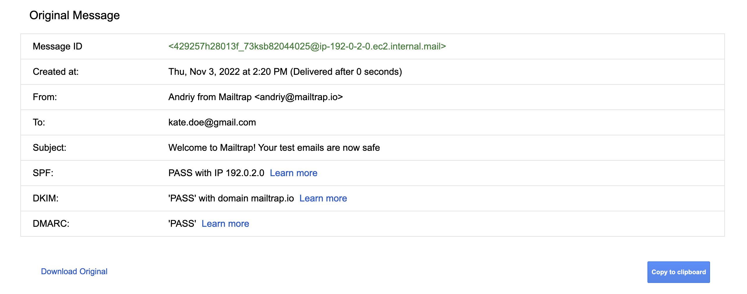 email headers in Gmail