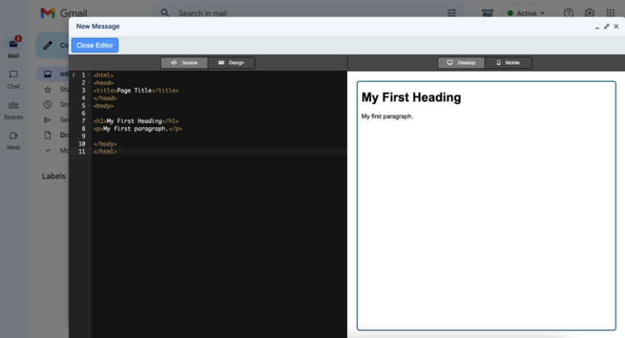 gmail html email media query